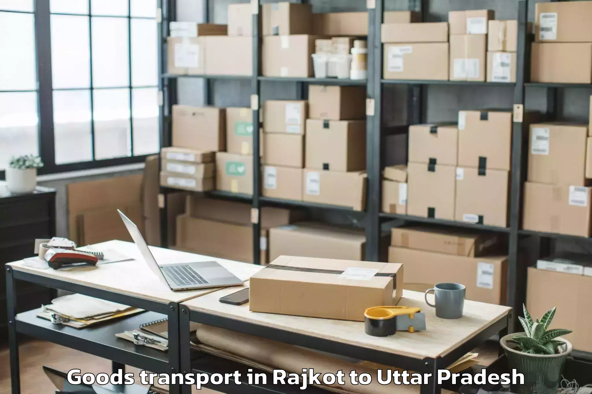 Book Rajkot to Pukhrayan Goods Transport Online